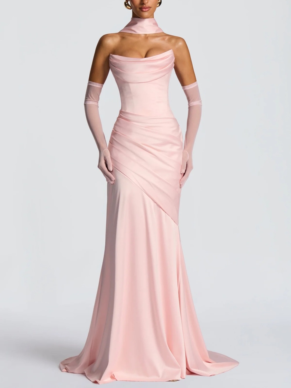 KENSINGTON MAXI DRESS - BLUSH with Sybil Scarf included